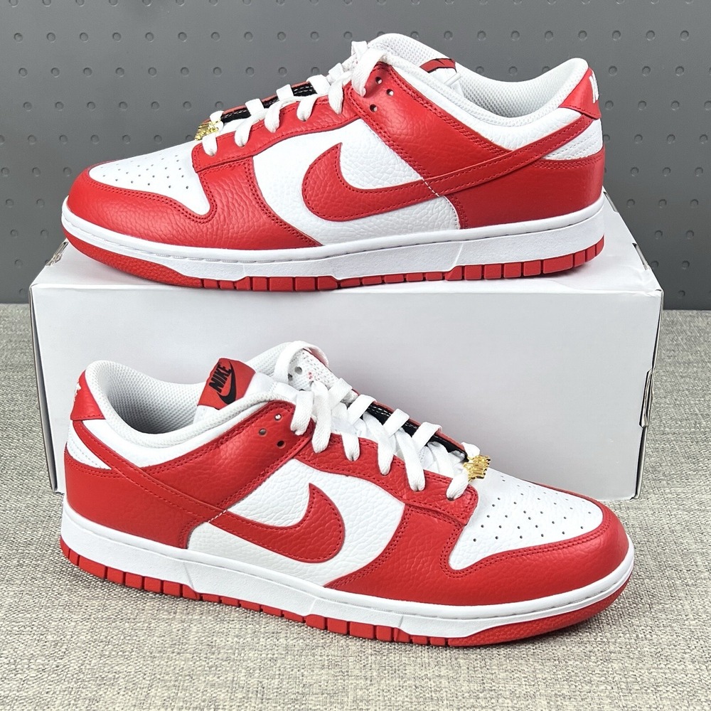 Mens Size 11.5 - Nike Dunk Low ID Red White New Sneakers FJ2253 -901 - Picture 1 of 11